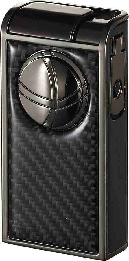 Visol Infinity Double Jet Carbon Fiber Gunmetal Cigar Lighter - Crown Humidors