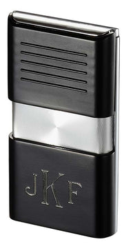 Visol Noipas Black and Chrome Wind-resistant Torch Flame Lighter - Crown Humidors