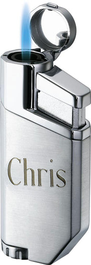 Visol Portofino Satin Chrome Wind-resistant Torch Flame Lighter - Crown Humidors