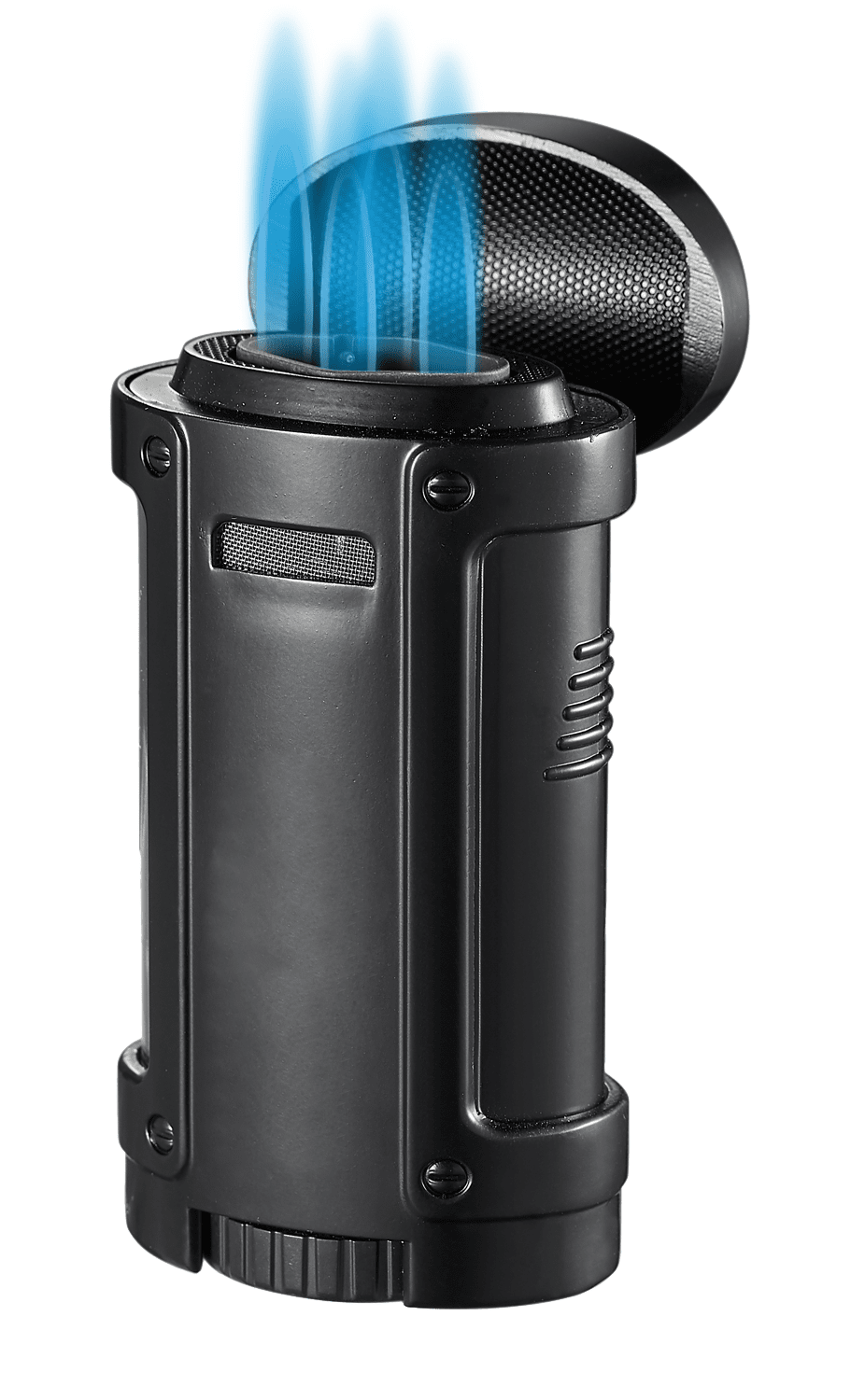 Visol Rhino Black Quad Flame Torch Cigar Lighter - Crown Humidors