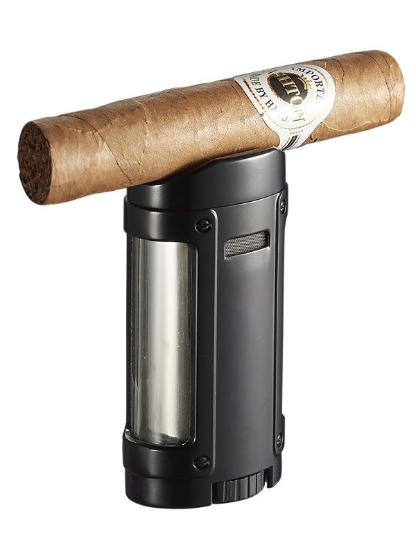 Visol Rhino Black Quad Flame Torch Cigar Lighter - Crown Humidors