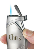 Visol Shark Brushed Chrome Single Torch Flame Cigar Lighter - Crown Humidors