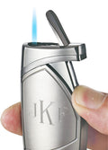 Visol Shark Brushed Chrome Single Torch Flame Cigar Lighter - Crown Humidors