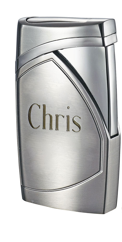 Visol Shark Brushed Chrome Single Torch Flame Cigar Lighter - Crown Humidors