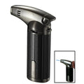 Visol Fiamma Black and Gunmetal Wind-resistant Jet Flame Table Cigar Lighter - Crown Humidors