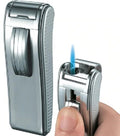 Visol Mako Satin Chrome Wind-resistant Torch Flame Cigar Lighter - Crown Humidors