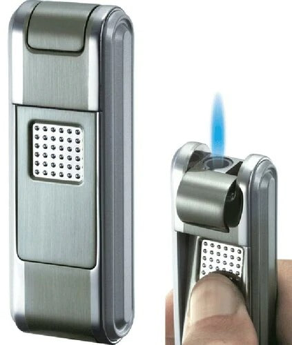 Visol Falcon Satin Gun Single Jet Flame Cigar Lighter - Crown Humidors