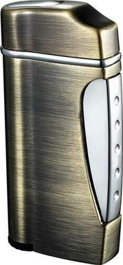 Visol Nolet Satin Nickel Wind-resistant Torch Flame Lighter - Crown Humidors