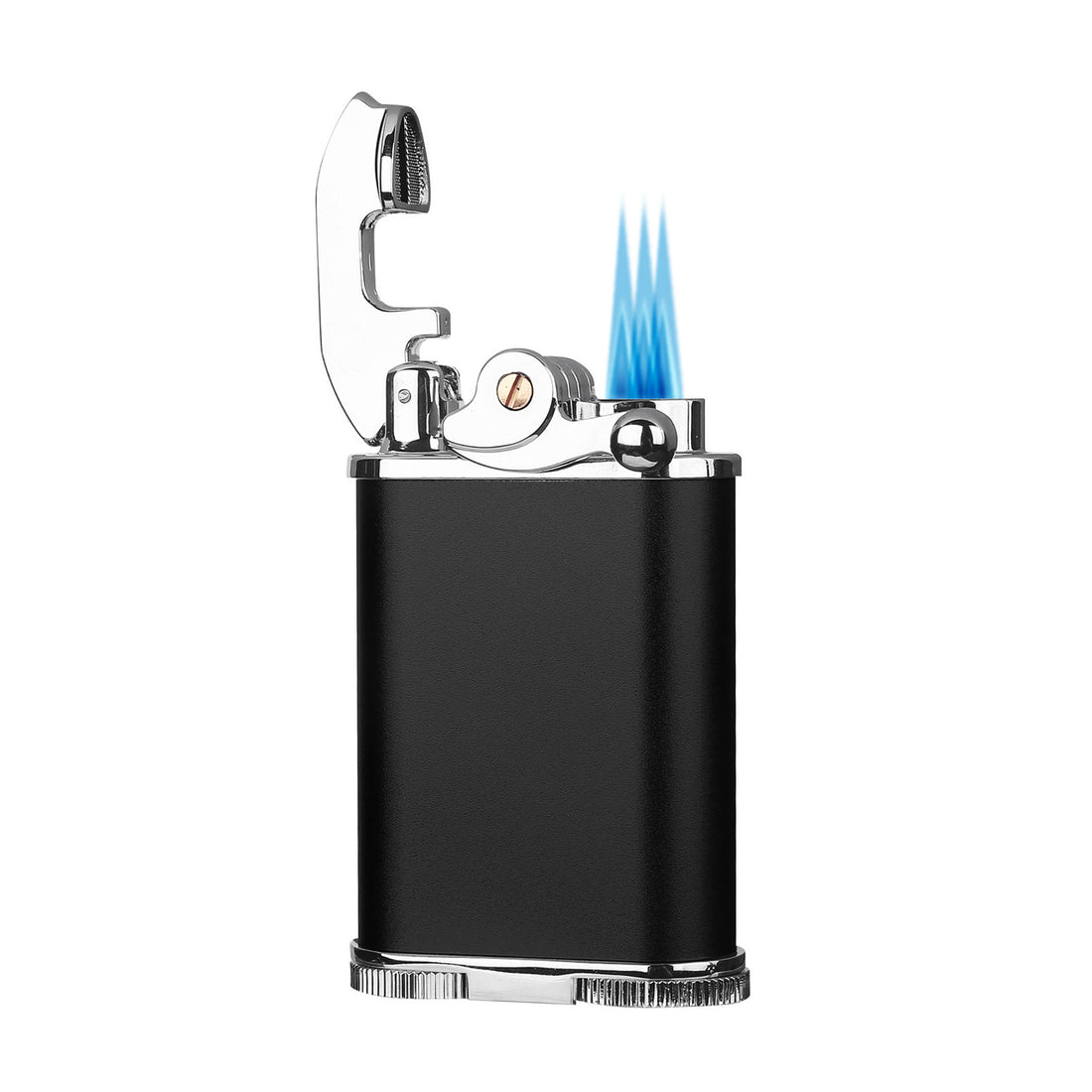 Visol Retro Triple Flame Cigar Lighter - Black & Chrome- Vlr277003