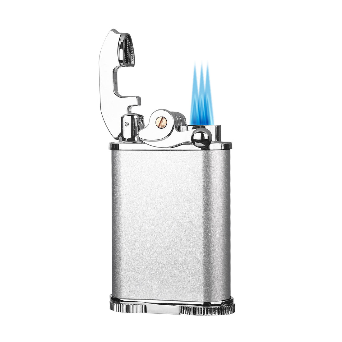 Visol Retro Triple Flame Cigar Lighter - Silver & Chrome- Vlr277005