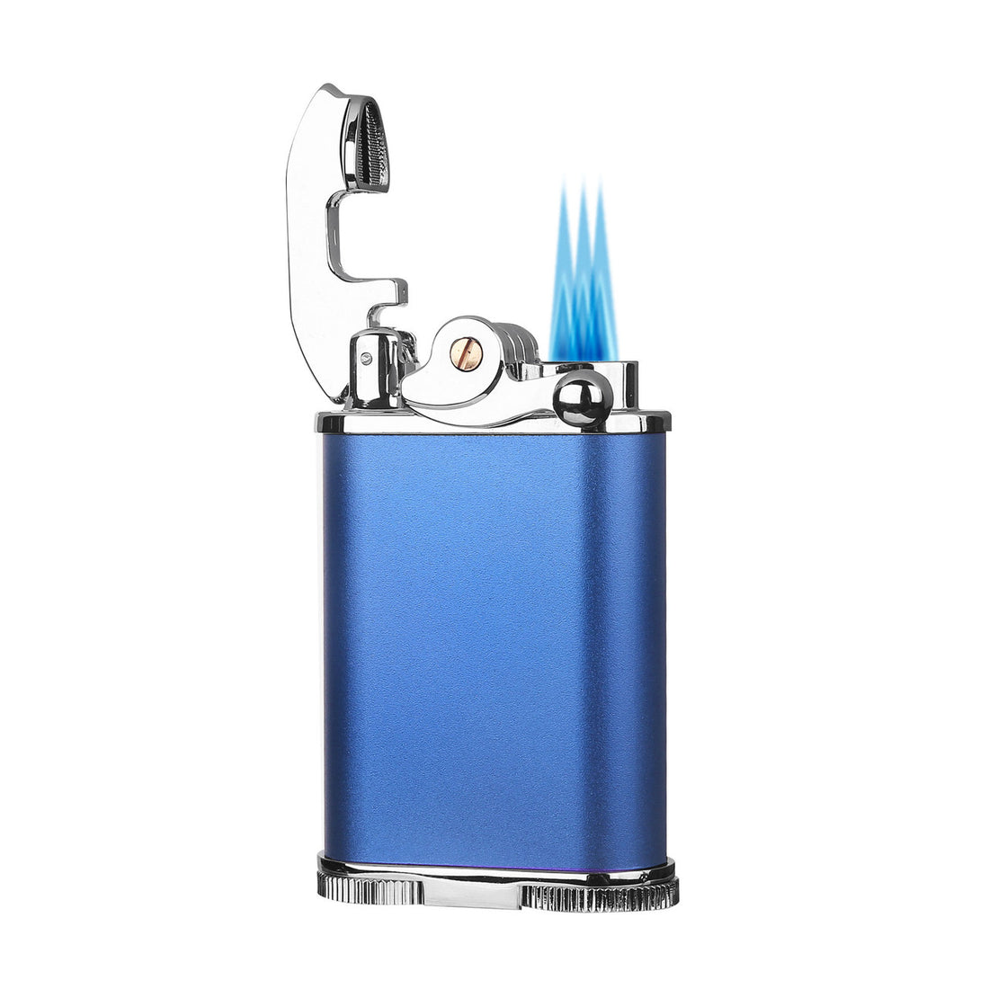 Visol Retro Triple Flame Cigar Lighter - Blue & Chrome- Vlr277006
