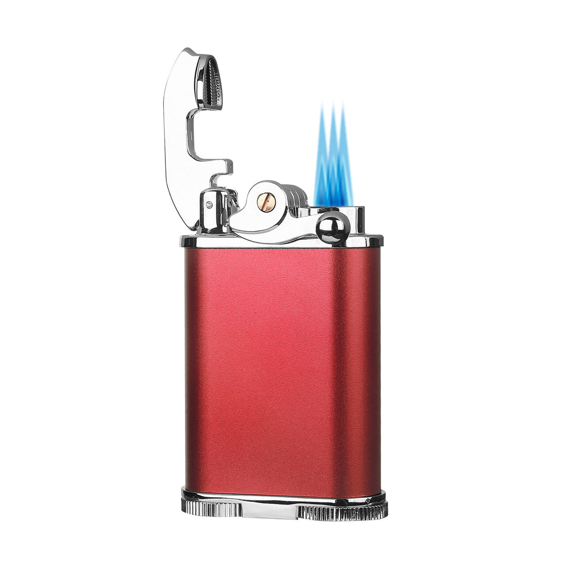 Visol Retro Triple Flame Cigar Lighter - Red & Chrome- Vlr277007