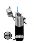 Visol Summit Chrome Satin Wind-resistant Jet Flame Lighter for Outdoors - Crown Humidors