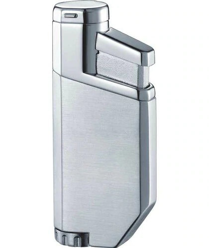 Visol Portofino Satin Chrome Wind-resistant Torch Flame Lighter - Crown Humidors