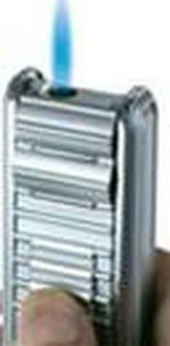 Visol Track Satin & Polished Chrome Wind-resistant Jet Flame Lighter - Crown Humidors