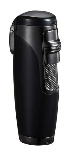 Visol Triad Black Matte Triple Torch Flame Cigar Lighter - Crown Humidors