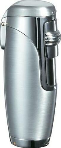 Visol Triad Silver Triple Jet Flame Cigar Lighter - Crown Humidors