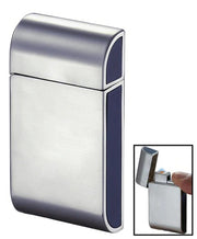 Visol Vert Satin Chrome and Blue Coil Wind-resistant Torch Flame Lighter - Crown Humidors