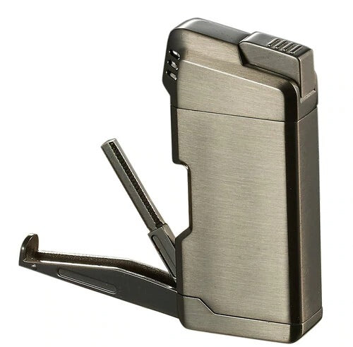 Visol Epirus Soft Flame Pipe Lighter - Gunmetal - Crown Humidors