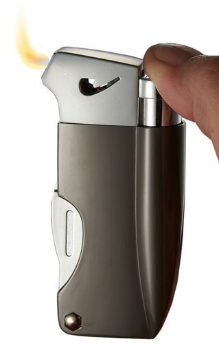 Visol Poseidon Soft Flame Pipe Lighter With Tools - Gunmetal - Crown Humidors