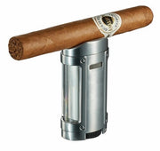 Visol Rhino Brushed Chrome Quad Torch Flame Cigar Lighter - Crown Humidors