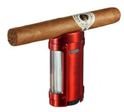Visol Rhino Brushed Red Quad Torch Flame Cigar Lighter - Crown Humidors