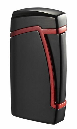 Visol Everest Black and Red Dual Torch Flame Cigar Lighter - Crown Humidors