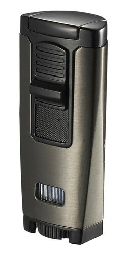 Visol Peak Gunmetal Dual Torch Flame Cigar Lighter - Crown Humidors