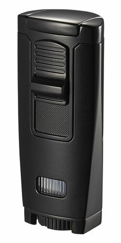 Visol Peak Matte Black Dual Torch Flame Cigar Lighter - Crown Humidors