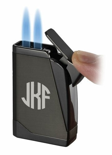 Visol Madrid Gunmetal Dual Torch Flame Cigar Lighter - Crown Humidors