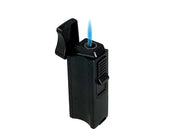 Visol Ridge Black Single Flame Torch Lighter With Cigar Rest - Crown Humidors