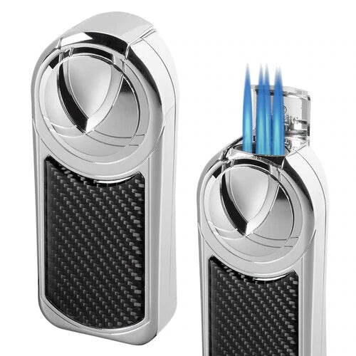 Visol Dobrev V 5 Torch Flame Carbon Fiber Table Lighter - Crown Humidors