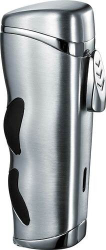 Visol Trulucks Silver Triple Torch Flame Cigar Lighter - Crown Humidors